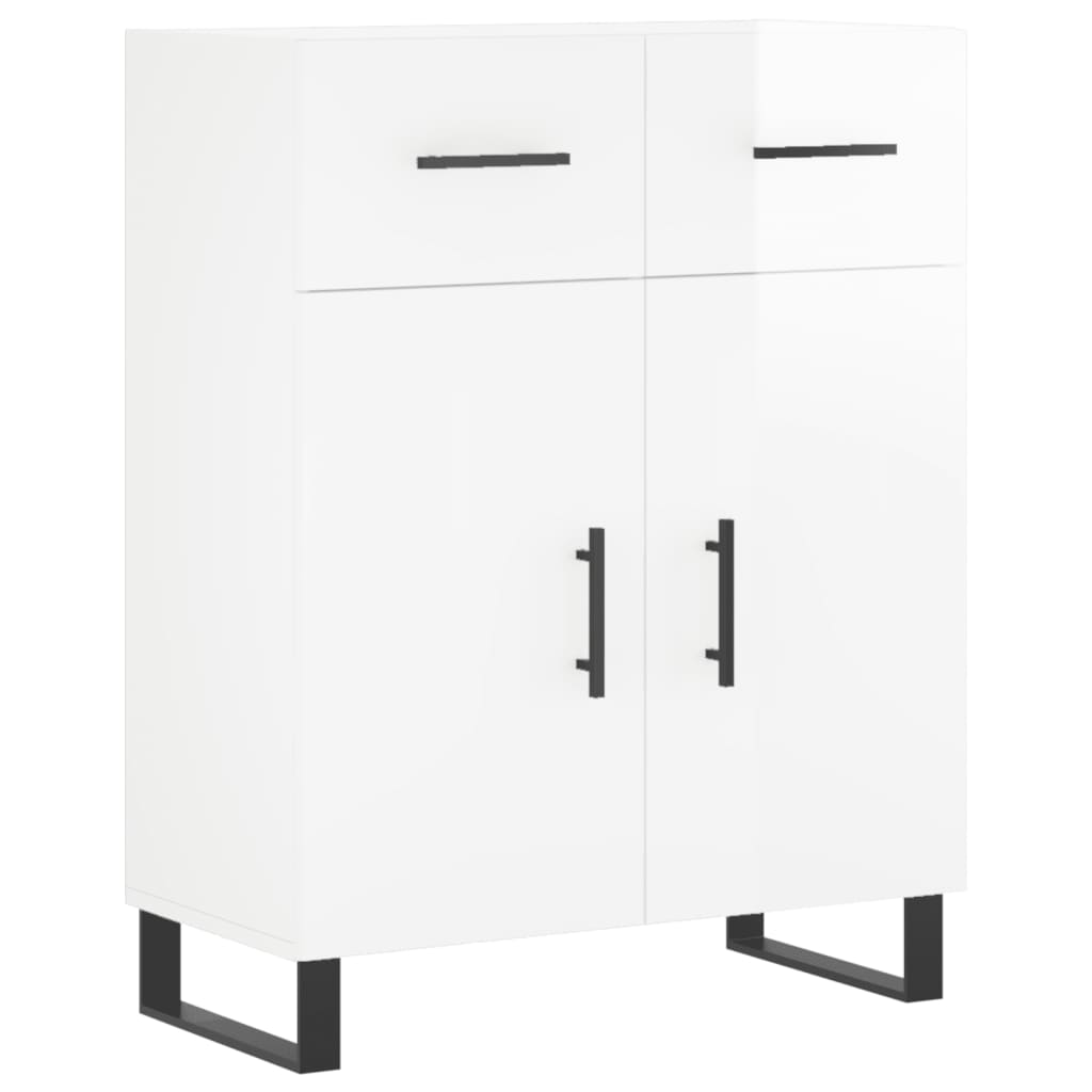 Image Buffet haut Blanc brillant 69,5x34x180 cm Bois d'ingénierie | Xios Store SNC vidaXL Xios Store SNC