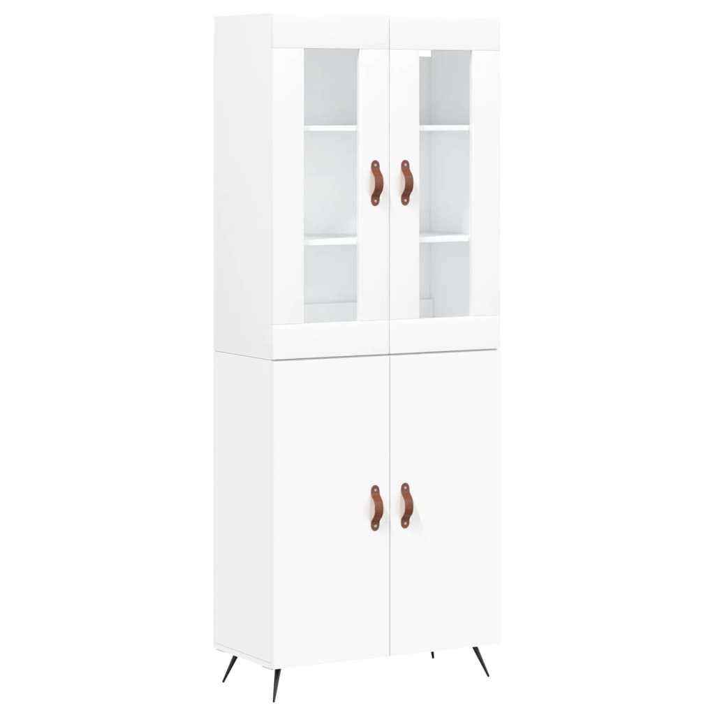 Image Buffet haut Blanc 69,5x34x180 cm Bois d'ingénierie | Xios Store SNC vidaXL Xios Store SNC