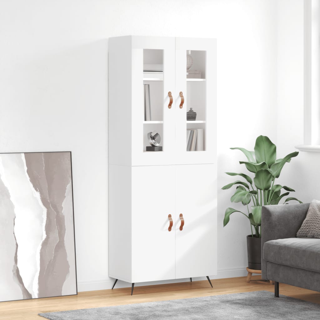 Image Buffet haut Blanc 69,5x34x180 cm Bois d'ingénierie | Xios Store SNC vidaXL Xios Store SNC