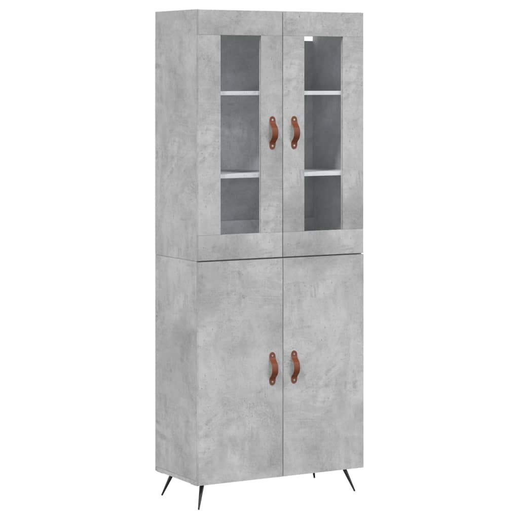 Image Buffet haut Gris béton 69,5x34x180 cm Bois d'ingénierie | Xios Store SNC vidaXL Xios Store SNC