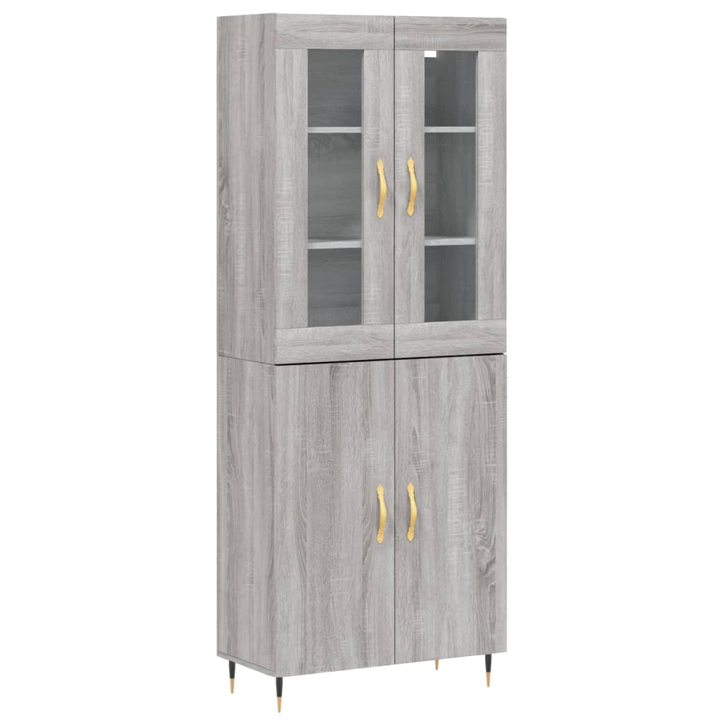 Image Buffet haut Sonoma gris 69,5x34x180 cm Bois d'ingénierie | Xios Store SNC vidaXL Xios Store SNC