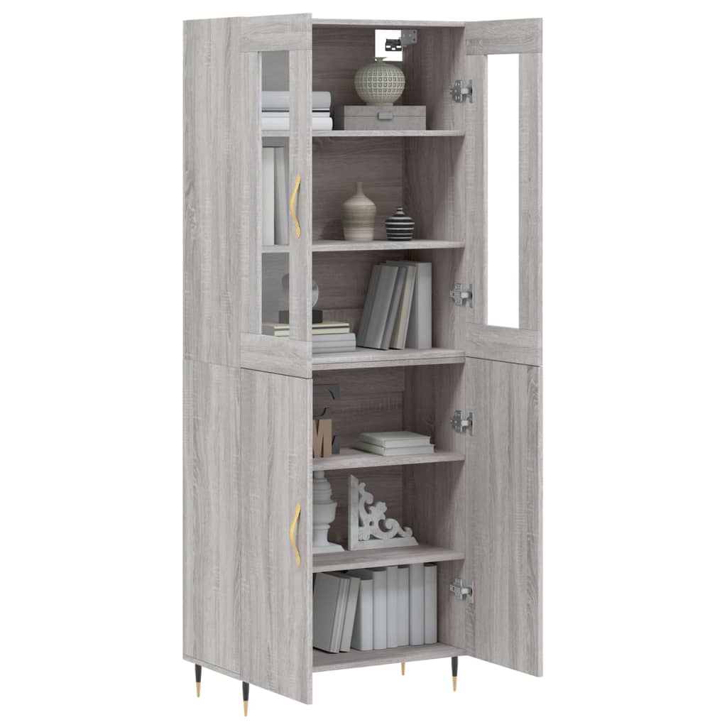 Image Buffet haut Sonoma gris 69,5x34x180 cm Bois d'ingénierie | Xios Store SNC vidaXL Xios Store SNC