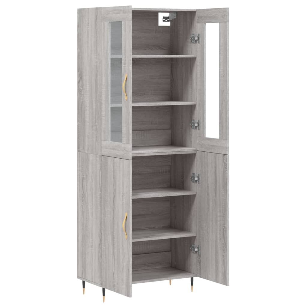 Image Buffet haut Sonoma gris 69,5x34x180 cm Bois d'ingénierie | Xios Store SNC vidaXL Xios Store SNC