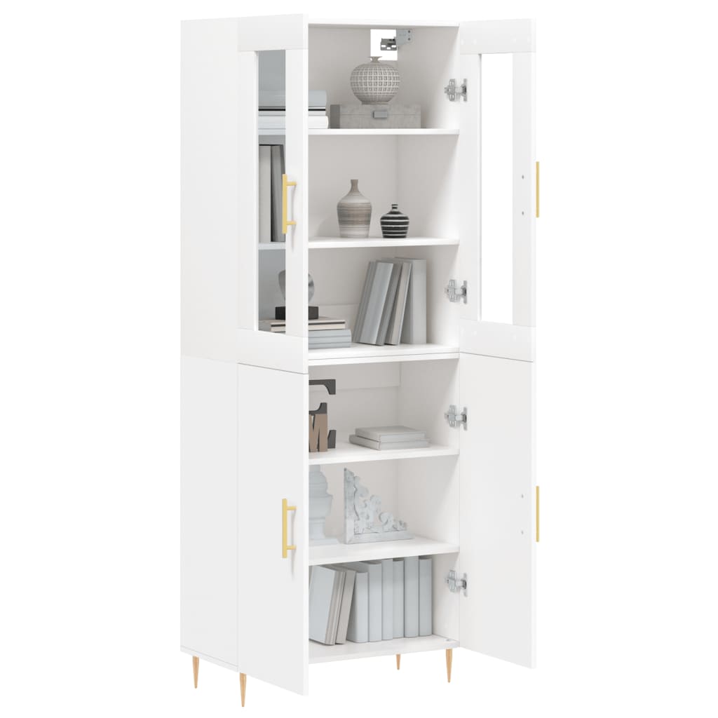 Image Buffet haut Blanc 69,5x34x180 cm Bois d'ingénierie | Xios Store SNC vidaXL Xios Store SNC