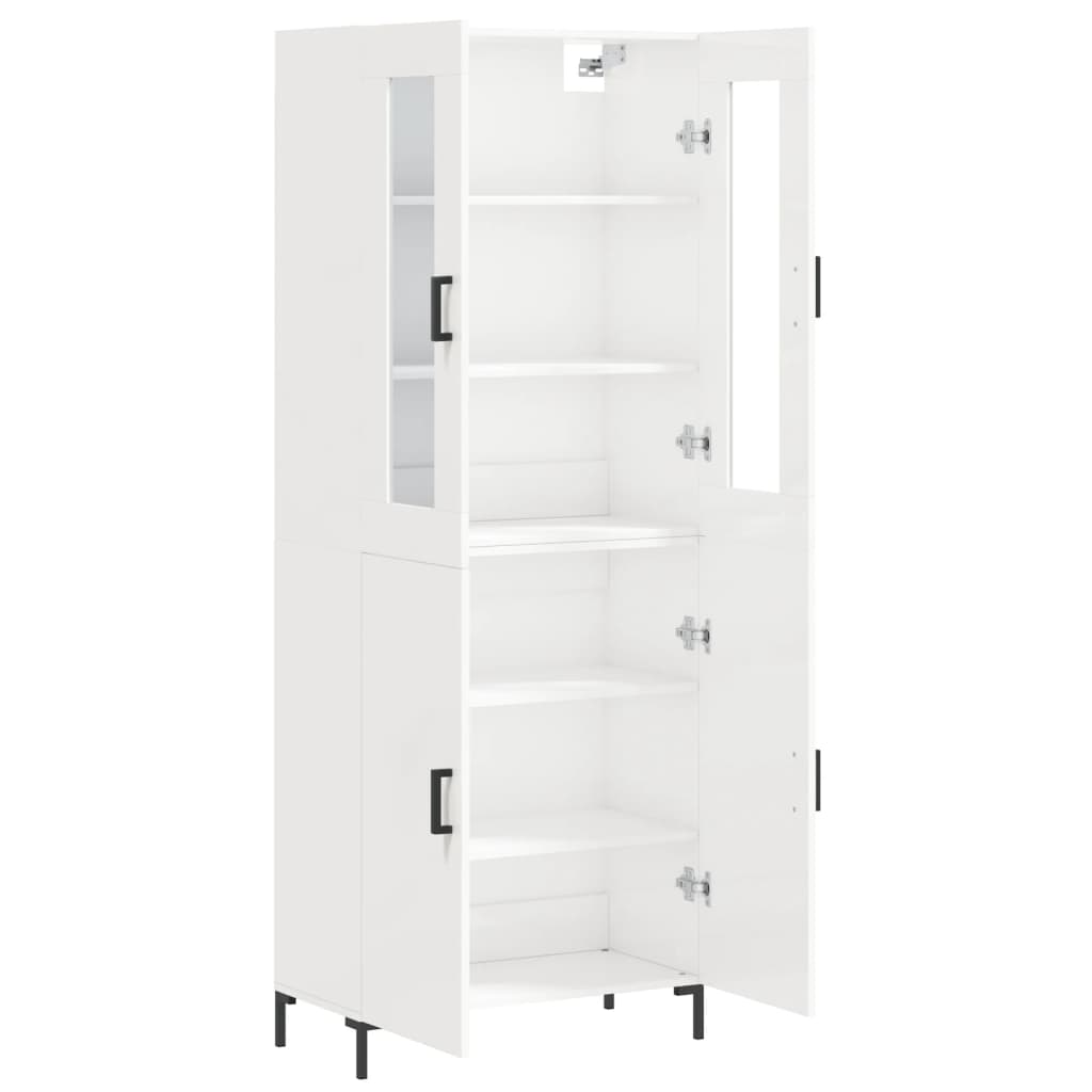 Image Buffet haut Blanc brillant 69,5x34x180 cm Bois d'ingénierie | Xios Store SNC vidaXL Xios Store SNC