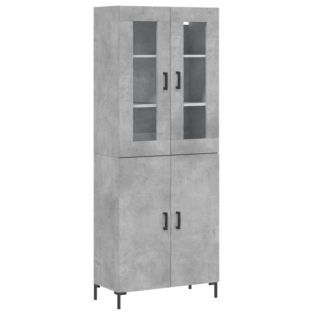 Image Buffet haut Gris béton 69,5x34x180 cm Bois d'ingénierie | Xios Store SNC vidaXL Xios Store SNC