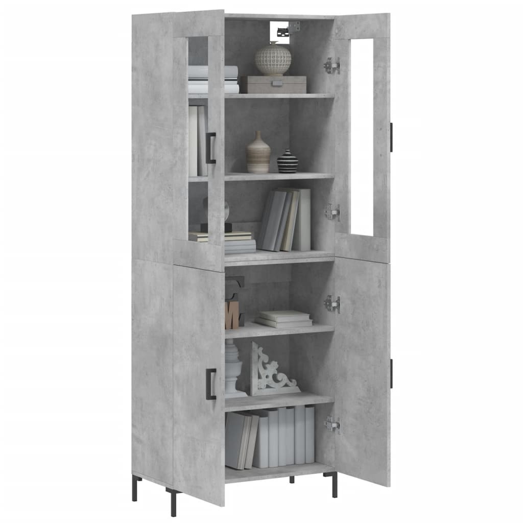 Image Buffet haut Gris béton 69,5x34x180 cm Bois d'ingénierie | Xios Store SNC vidaXL Xios Store SNC