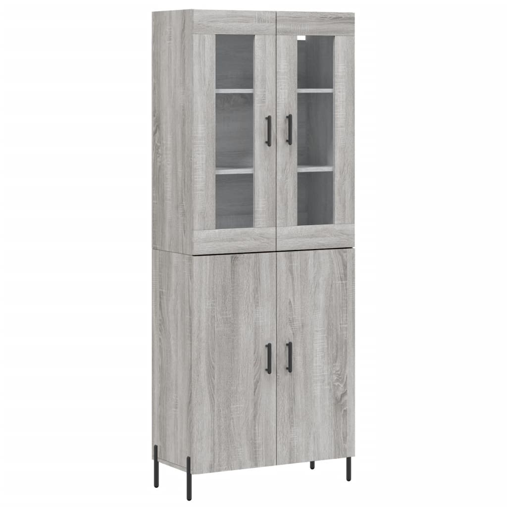 Image Buffet haut Sonoma gris 69,5x34x180 cm Bois d'ingénierie | Xios Store SNC vidaXL Xios Store SNC