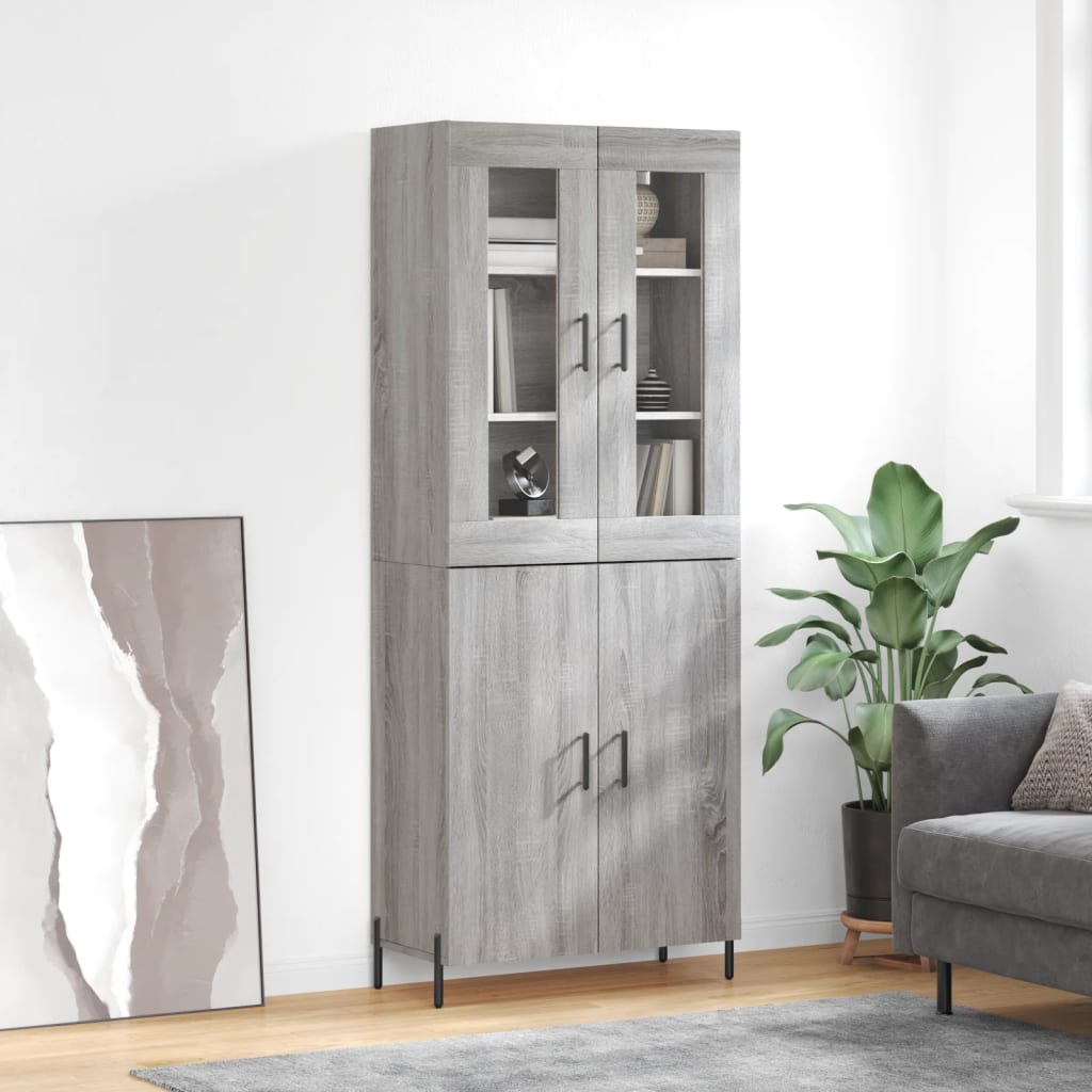 Image Buffet haut Sonoma gris 69,5x34x180 cm Bois d'ingénierie | Xios Store SNC vidaXL Xios Store SNC