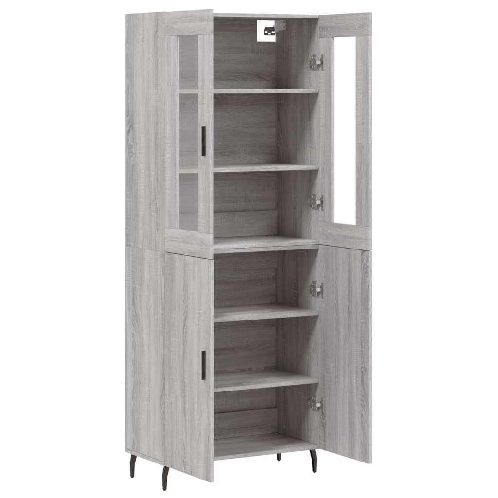 Image Buffet haut Sonoma gris 69,5x34x180 cm Bois d'ingénierie | Xios Store SNC vidaXL Xios Store SNC