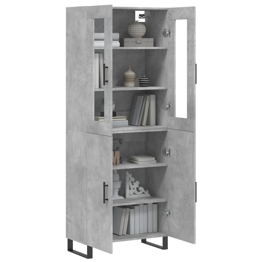 Image Buffet haut Gris béton 69,5x34x180 cm Bois d'ingénierie | Xios Store SNC vidaXL Xios Store SNC