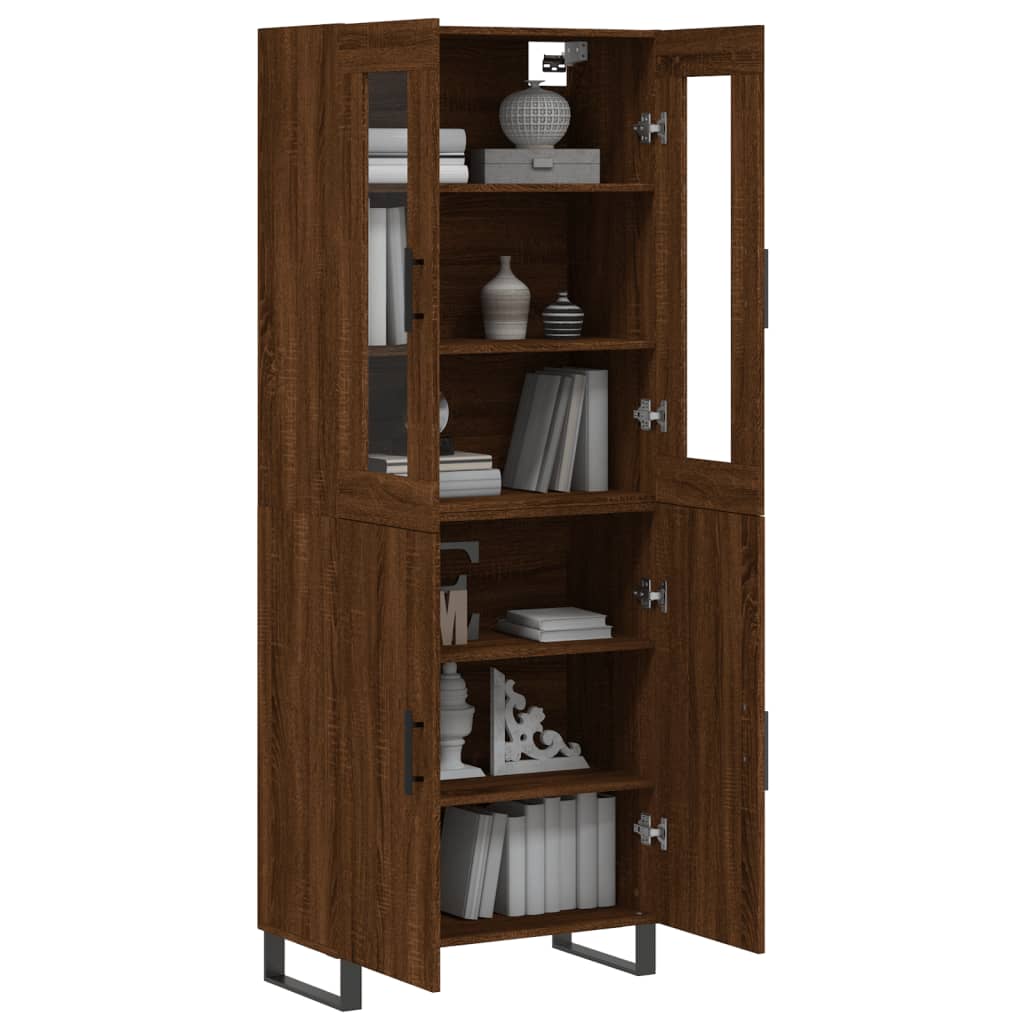 Image Buffet haut Chêne marron 69,5x34x180 cm Bois d'ingénierie | Xios Store SNC vidaXL Xios Store SNC