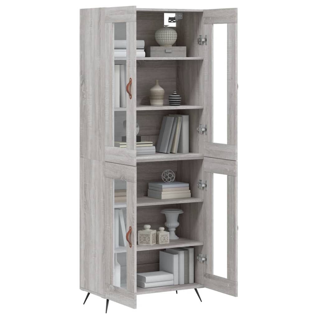 Image Buffet haut Sonoma gris 69,5x34x180 cm Bois d'ingénierie | Xios Store SNC vidaXL Xios Store SNC