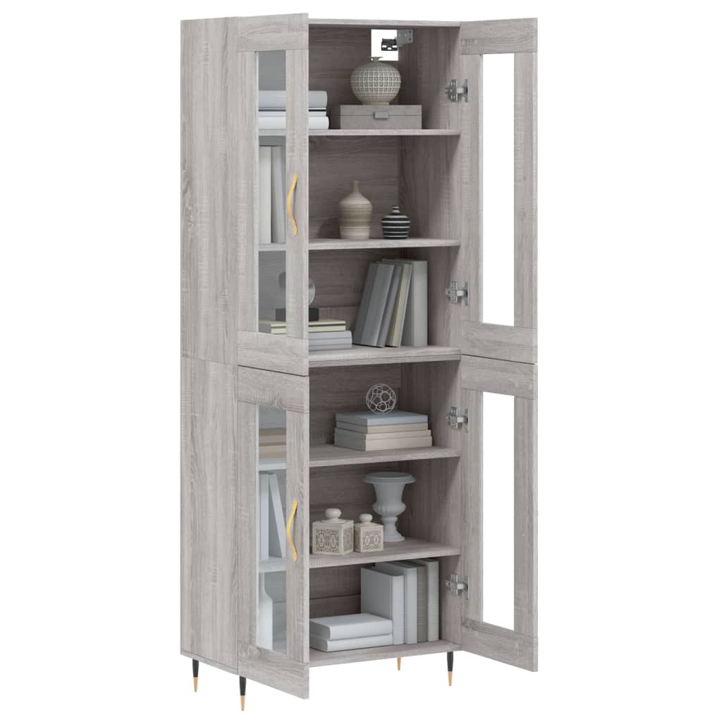 Image Buffet haut Sonoma gris 69,5x34x180 cm Bois d'ingénierie | Xios Store SNC vidaXL Xios Store SNC