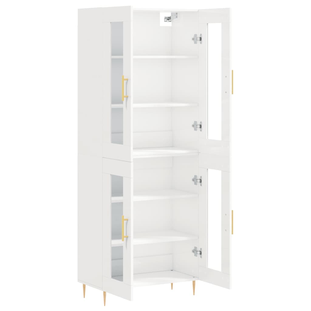 Image Buffet haut Blanc brillant 69,5x34x180 cm Bois d'ingénierie | Xios Store SNC vidaXL Xios Store SNC