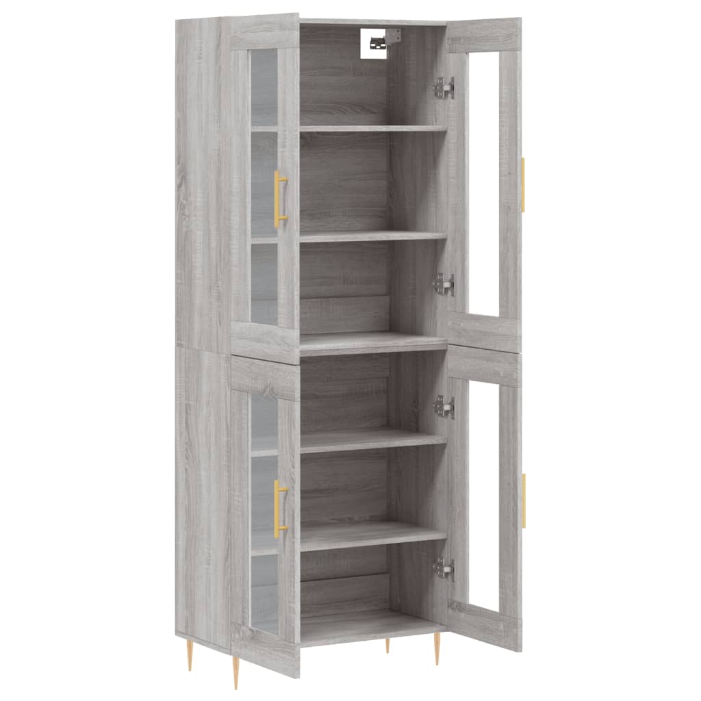 Image Buffet haut Sonoma gris 69,5x34x180 cm Bois d'ingénierie | Xios Store SNC vidaXL Xios Store SNC