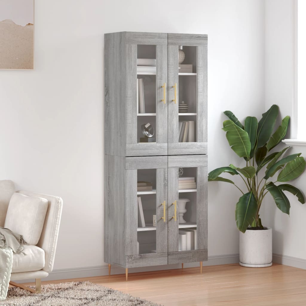 Image Buffet haut Sonoma gris 69,5x34x180 cm Bois d'ingénierie | Xios Store SNC vidaXL Xios Store SNC