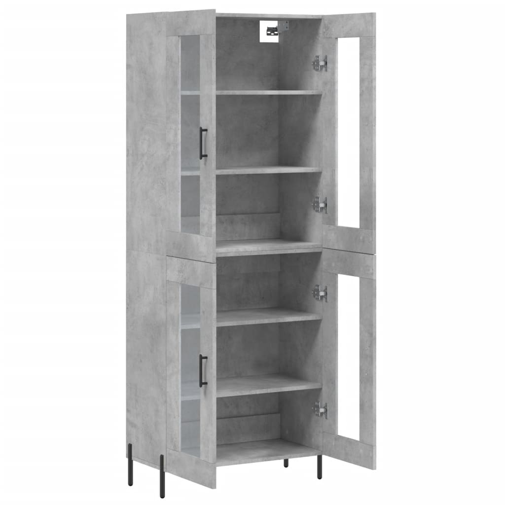 Image Buffet haut Gris béton 69,5x34x180 cm Bois d'ingénierie | Xios Store SNC vidaXL Xios Store SNC