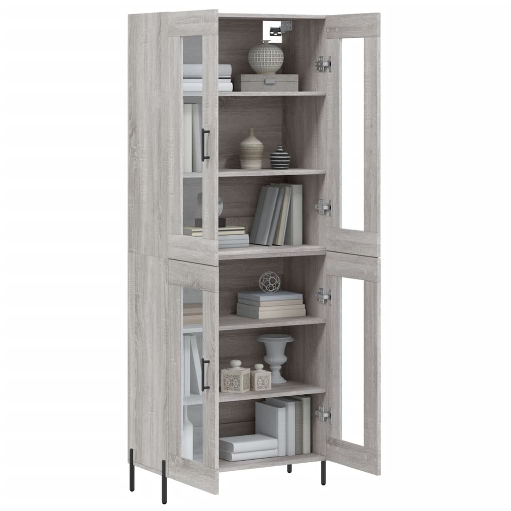 Image Buffet haut Sonoma gris 69,5x34x180 cm Bois d'ingénierie | Xios Store SNC vidaXL Xios Store SNC