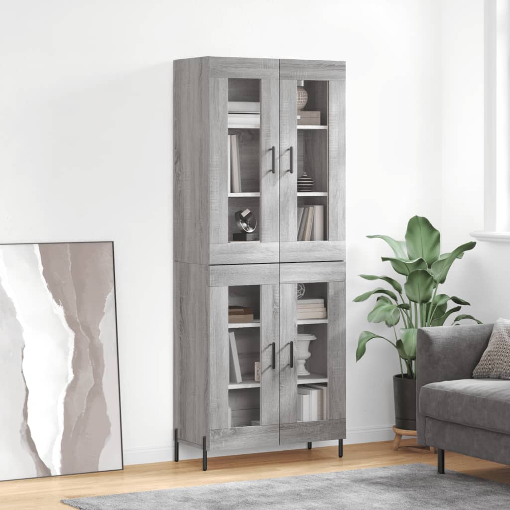 Image Buffet haut Sonoma gris 69,5x34x180 cm Bois d'ingénierie | Xios Store SNC vidaXL Xios Store SNC