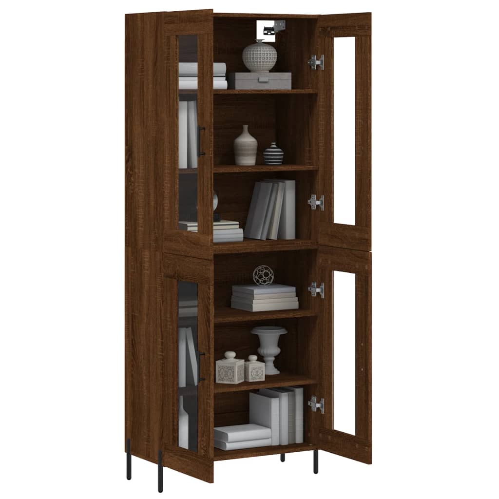 Image Buffet haut Chêne marron 69,5x34x180 cm Bois d'ingénierie | Xios Store SNC vidaXL Xios Store SNC