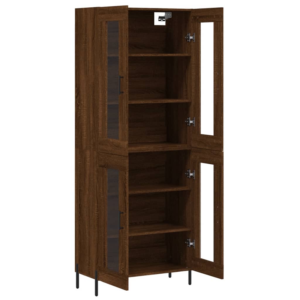 Image Buffet haut Chêne marron 69,5x34x180 cm Bois d'ingénierie | Xios Store SNC vidaXL Xios Store SNC