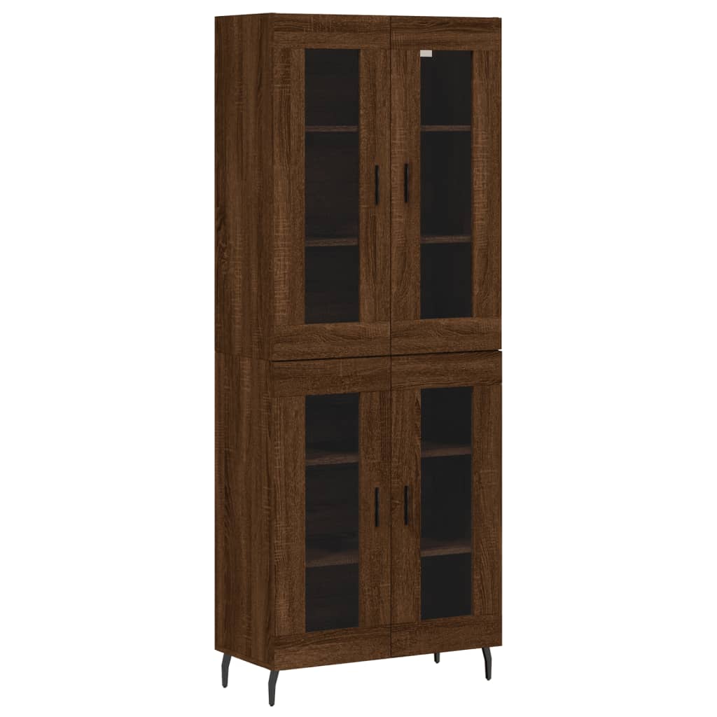 Image Buffet haut Chêne marron 69,5x34x180 cm Bois d'ingénierie | Xios Store SNC vidaXL Xios Store SNC