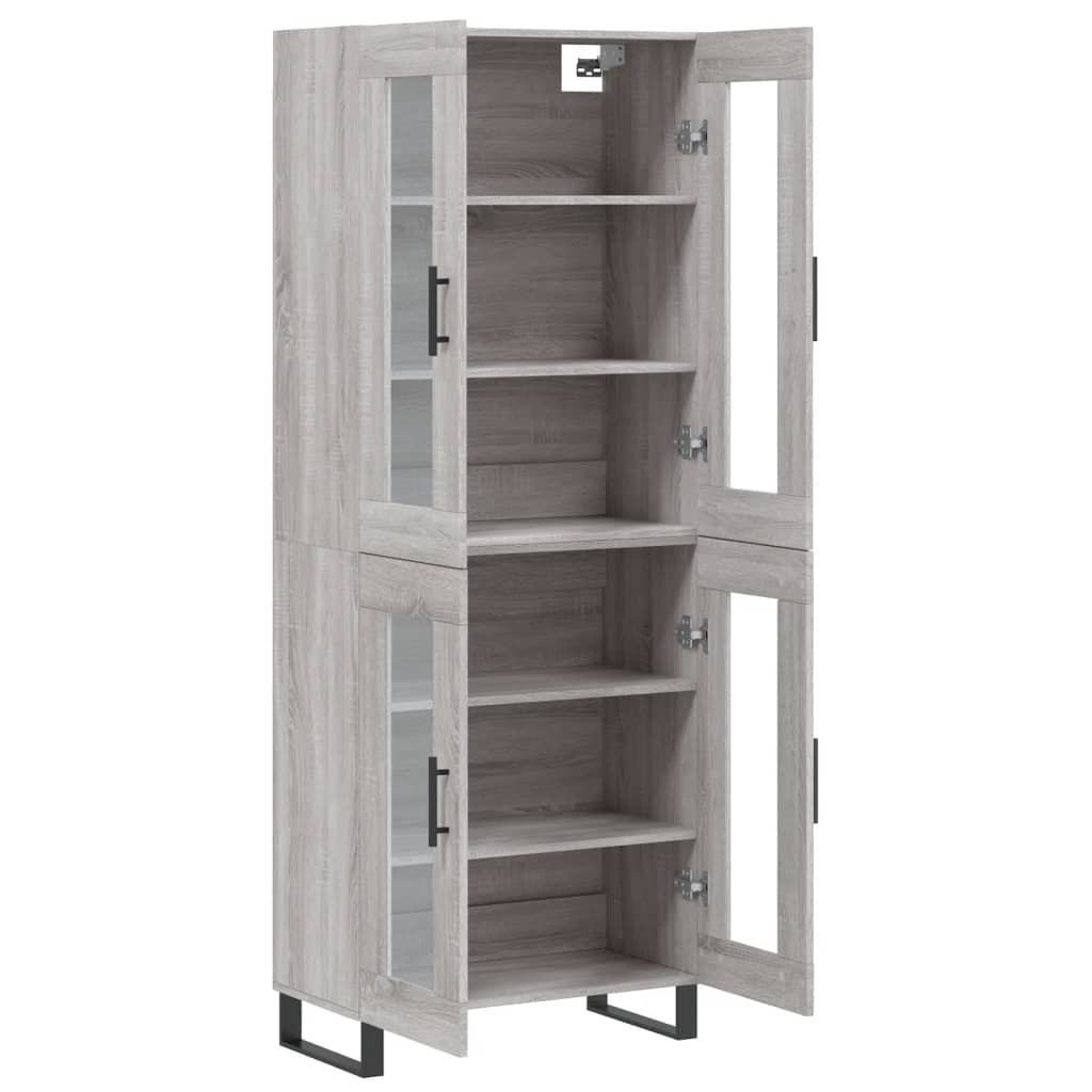 Image Buffet haut Sonoma gris 69,5x34x180 cm Bois d'ingénierie | Xios Store SNC vidaXL Xios Store SNC