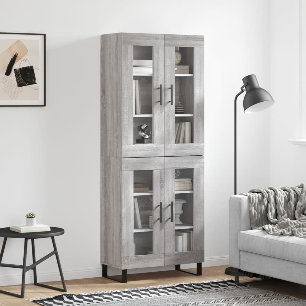 Image Buffet haut Sonoma gris 69,5x34x180 cm Bois d'ingénierie | Xios Store SNC vidaXL Xios Store SNC