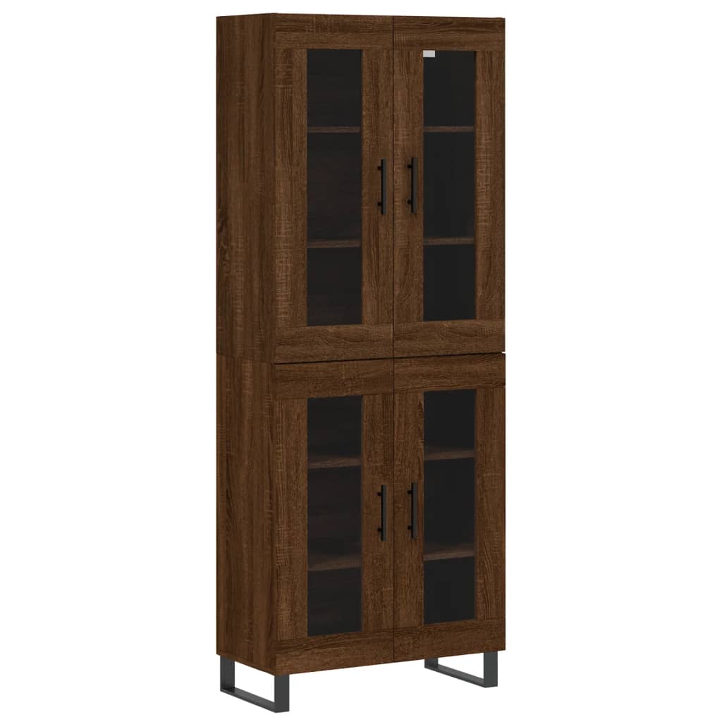 Image Buffet haut Chêne marron 69,5x34x180 cm Bois d'ingénierie | Xios Store SNC vidaXL Xios Store SNC