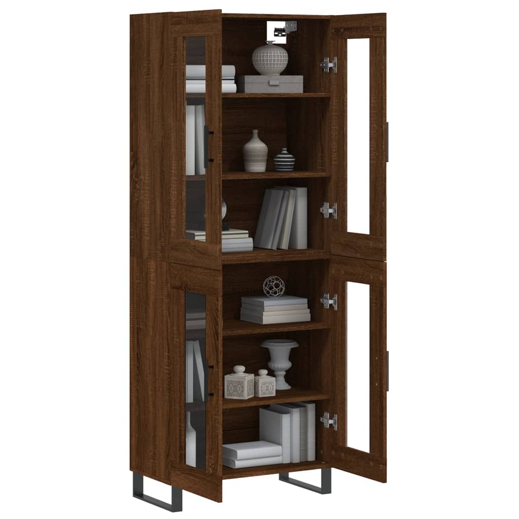 Image Buffet haut Chêne marron 69,5x34x180 cm Bois d'ingénierie | Xios Store SNC vidaXL Xios Store SNC