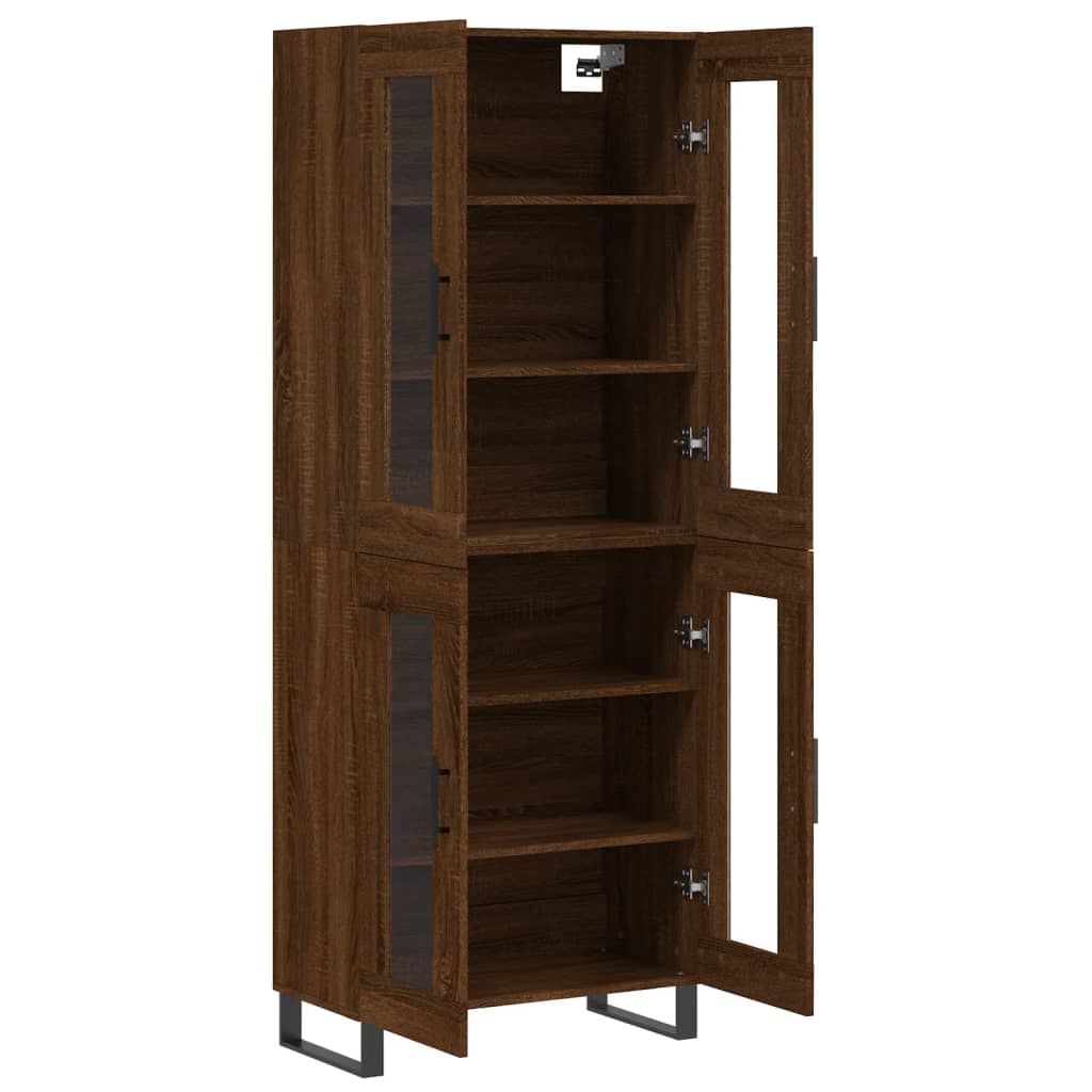 Image Buffet haut Chêne marron 69,5x34x180 cm Bois d'ingénierie | Xios Store SNC vidaXL Xios Store SNC