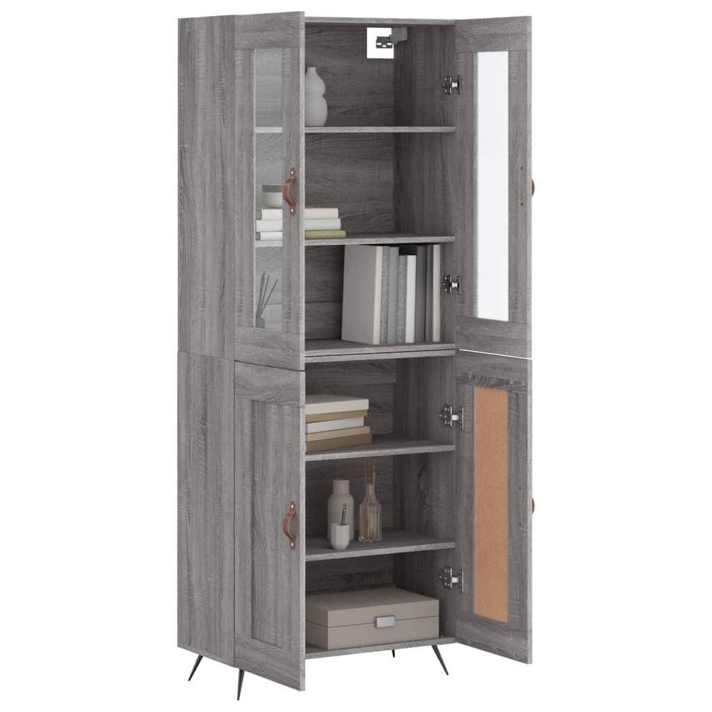 Image Buffet haut Sonoma gris 69,5x34x180 cm Bois d'ingénierie | Xios Store SNC vidaXL Xios Store SNC