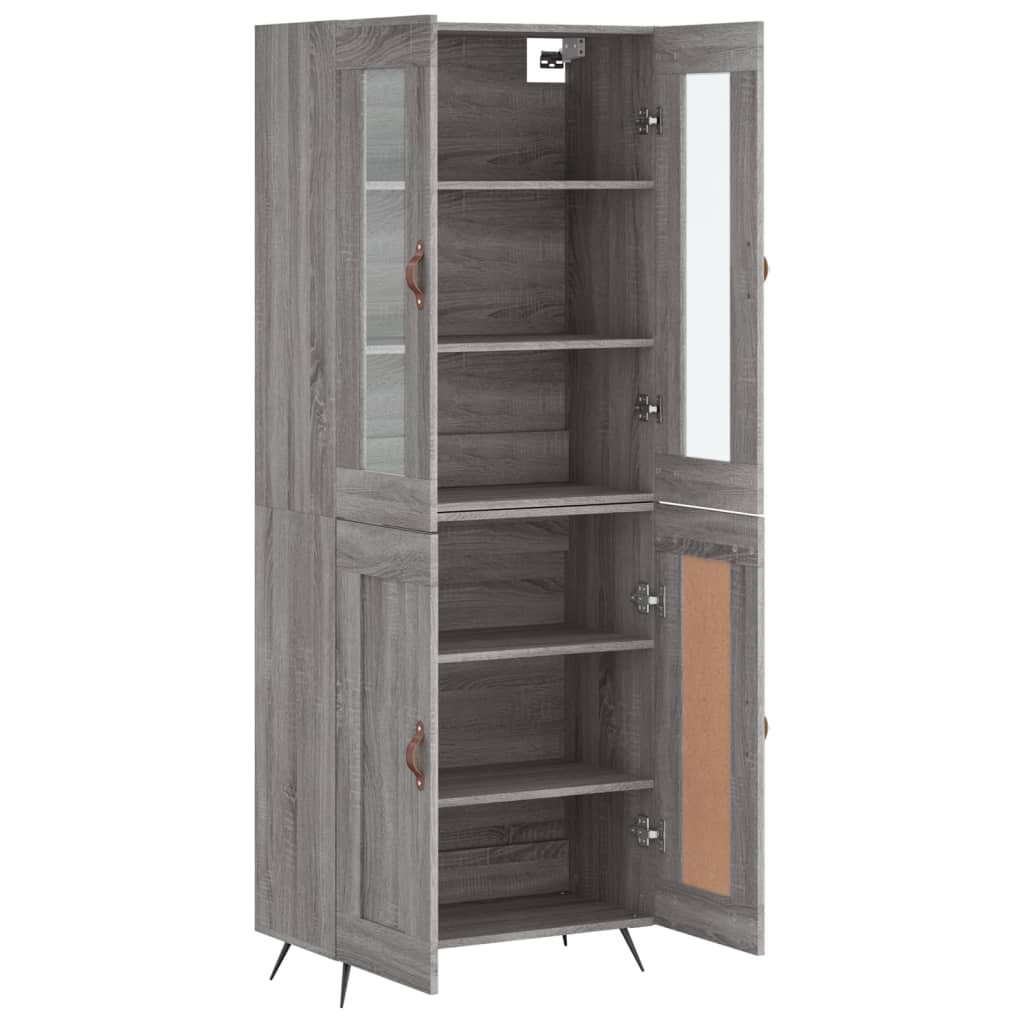 Image Buffet haut Sonoma gris 69,5x34x180 cm Bois d'ingénierie | Xios Store SNC vidaXL Xios Store SNC