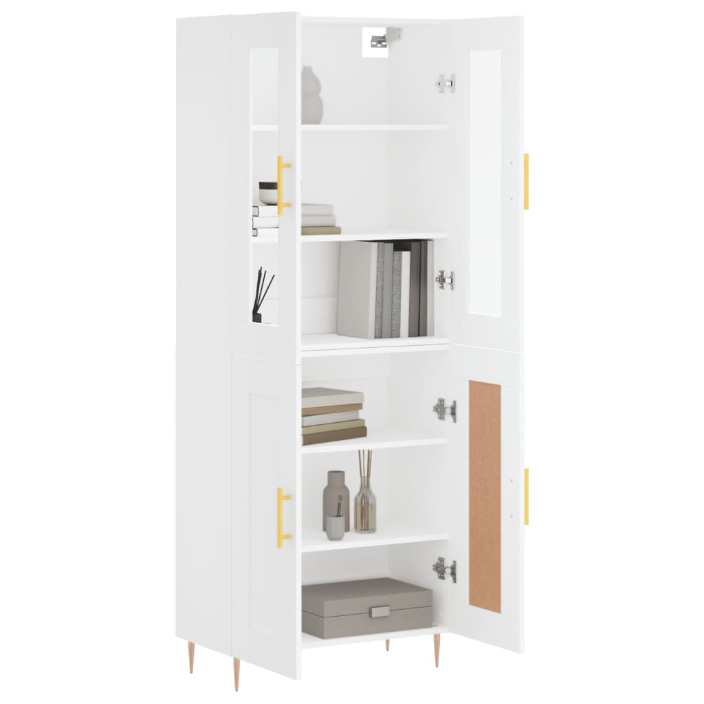 Image Buffet haut Blanc 69,5x34x180 cm Bois d'ingénierie | Xios Store SNC vidaXL Xios Store SNC