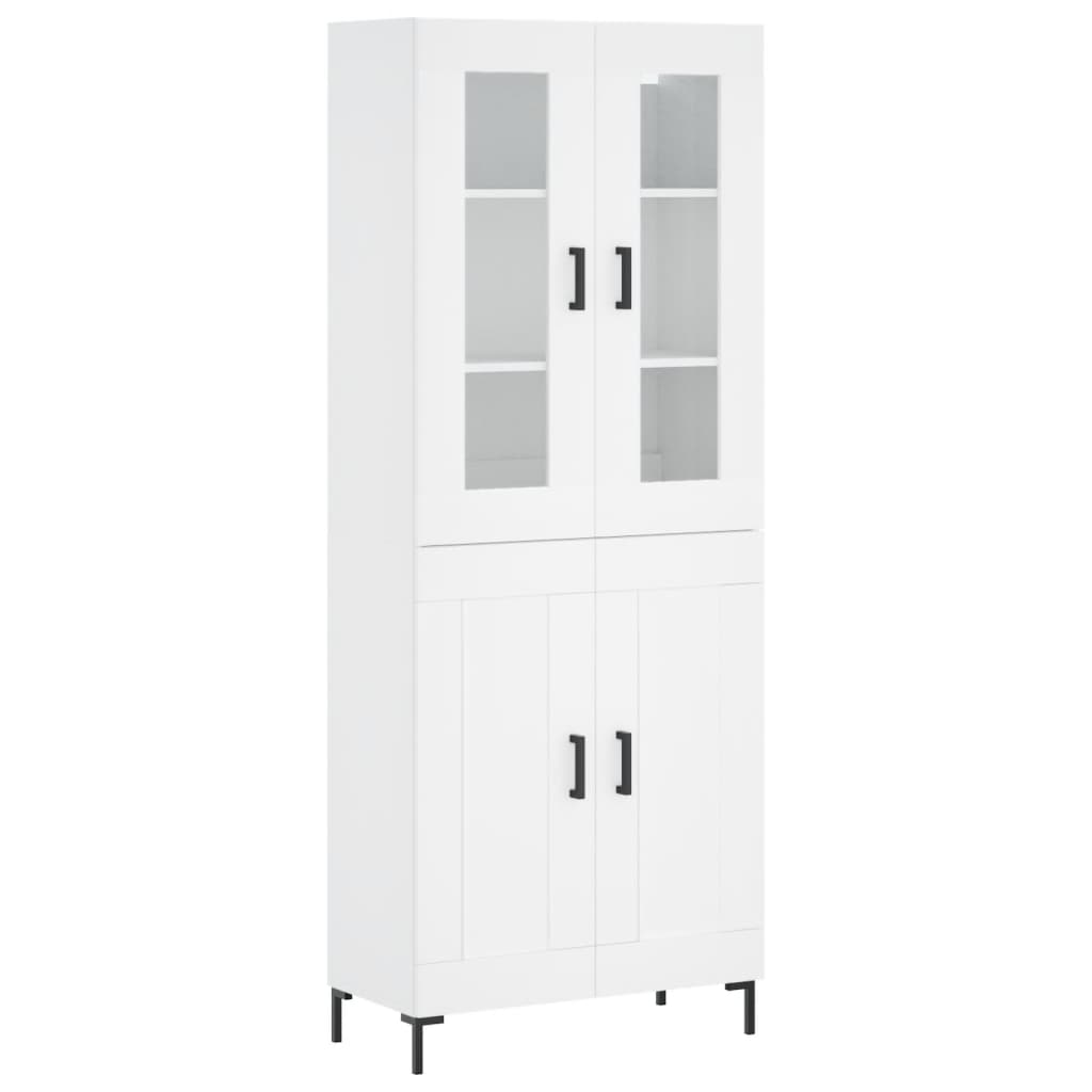 Image Buffet haut Blanc 69,5x34x180 cm Bois d'ingénierie | Xios Store SNC vidaXL Xios Store SNC