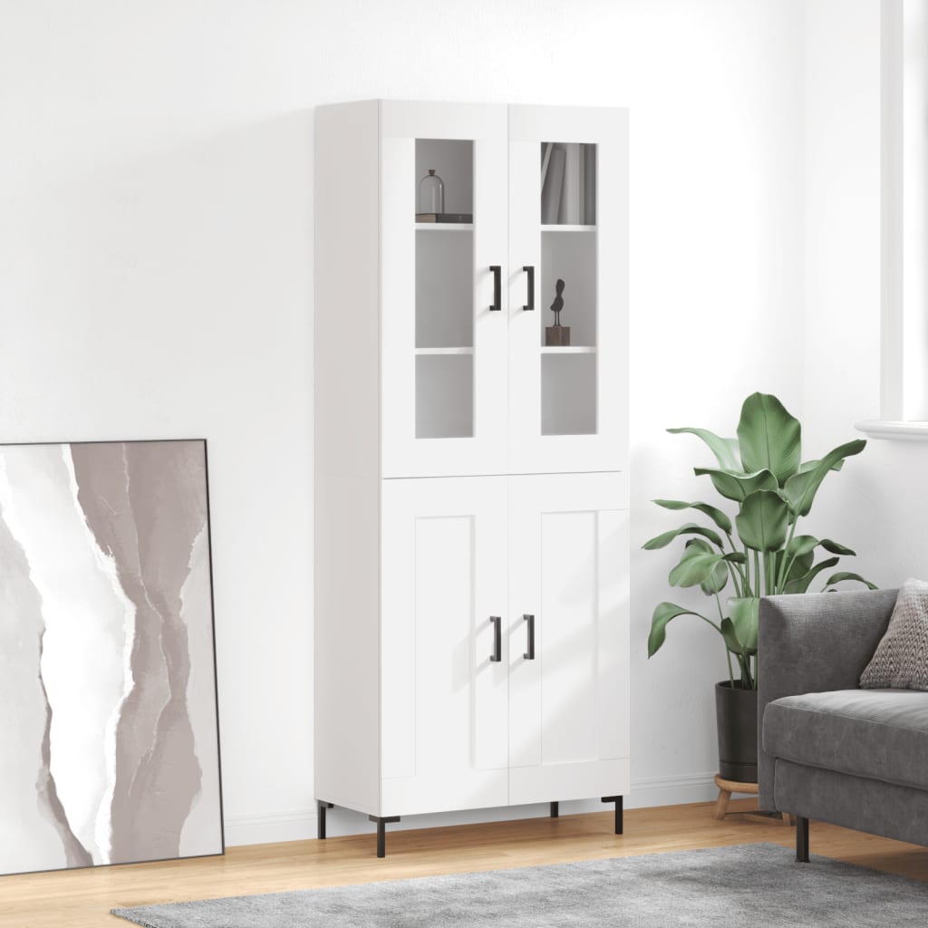 Image Buffet haut Blanc 69,5x34x180 cm Bois d'ingénierie | Xios Store SNC vidaXL Xios Store SNC