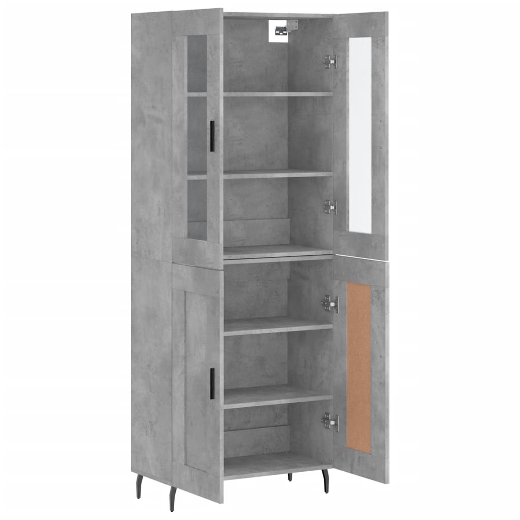 Image Buffet haut Gris béton 69,5x34x180 cm Bois d'ingénierie | Xios Store SNC vidaXL Xios Store SNC