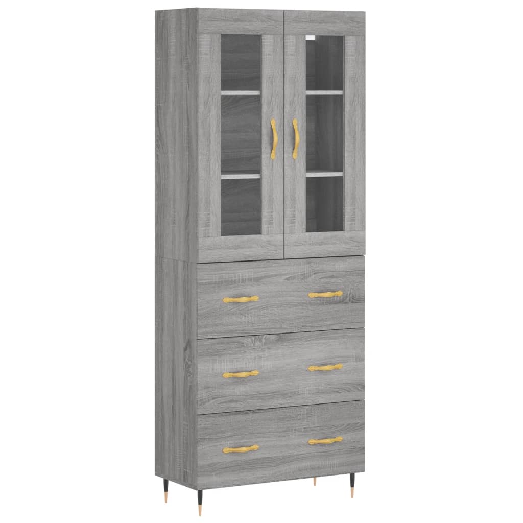 Image Buffet haut Sonoma gris 69,5x34x180 cm Bois d'ingénierie | Xios Store SNC vidaXL Xios Store SNC