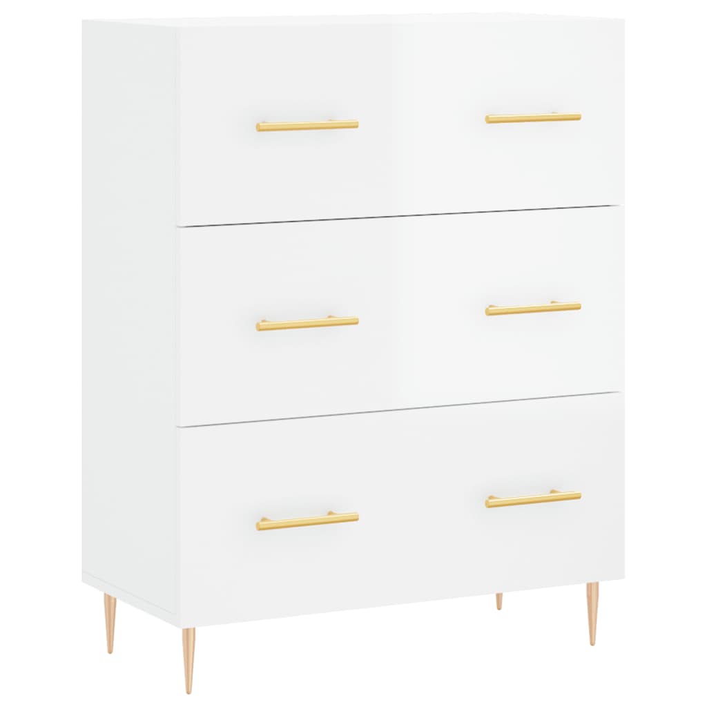 Image Buffet haut Blanc brillant 69,5x34x180 cm Bois d'ingénierie | Xios Store SNC vidaXL Xios Store SNC