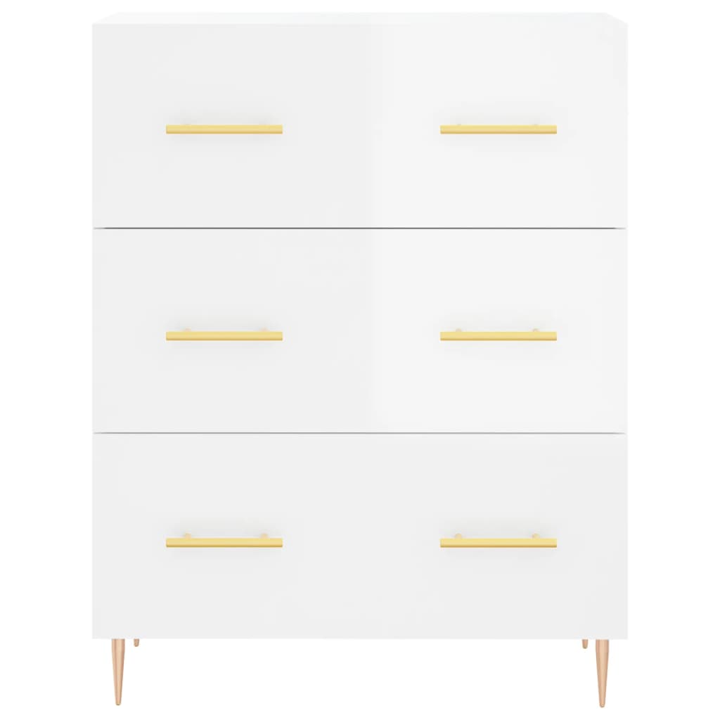 Image Buffet haut Blanc brillant 69,5x34x180 cm Bois d'ingénierie | Xios Store SNC vidaXL Xios Store SNC