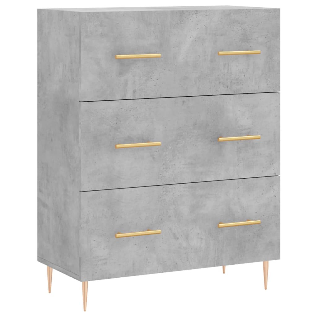 Image Buffet haut Gris béton 69,5x34x180 cm Bois d'ingénierie | Xios Store SNC vidaXL Xios Store SNC