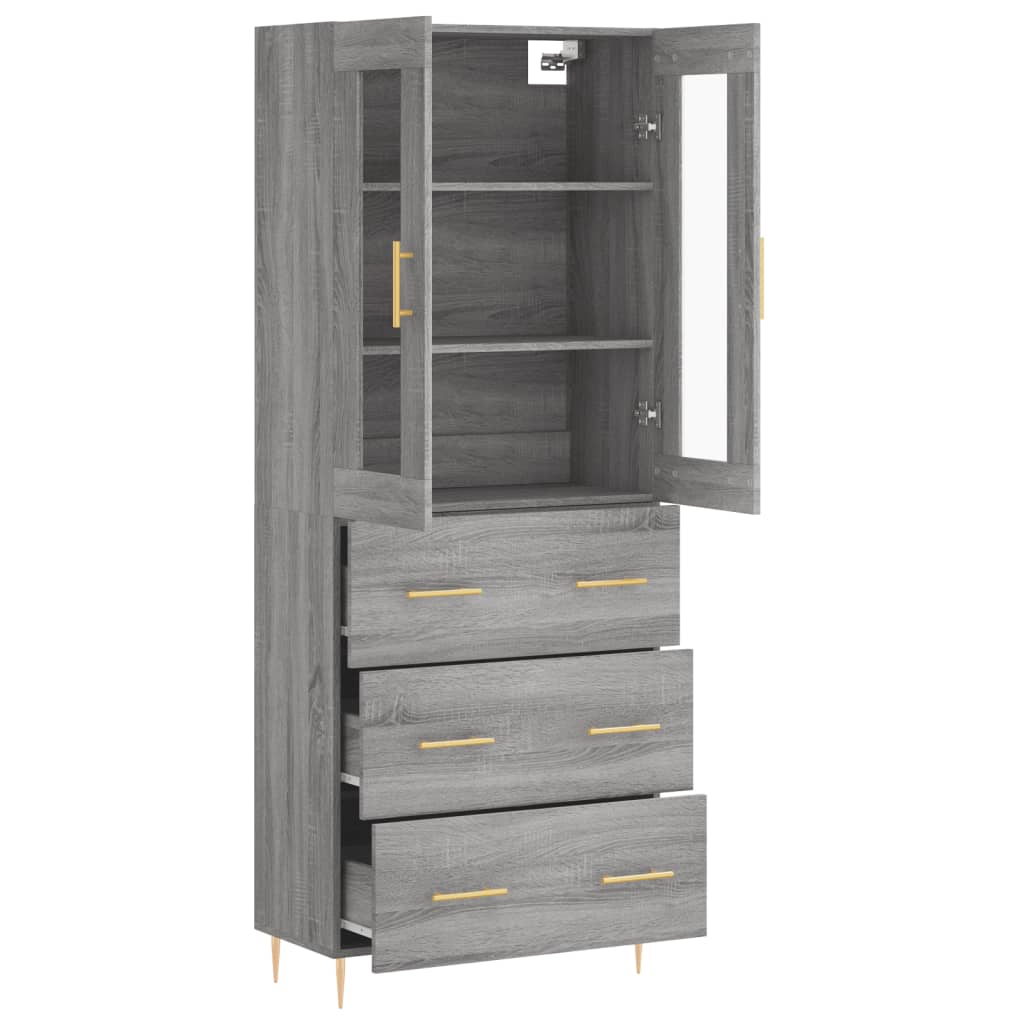 Image Buffet haut Sonoma gris 69,5x34x180 cm Bois d'ingénierie | Xios Store SNC vidaXL Xios Store SNC