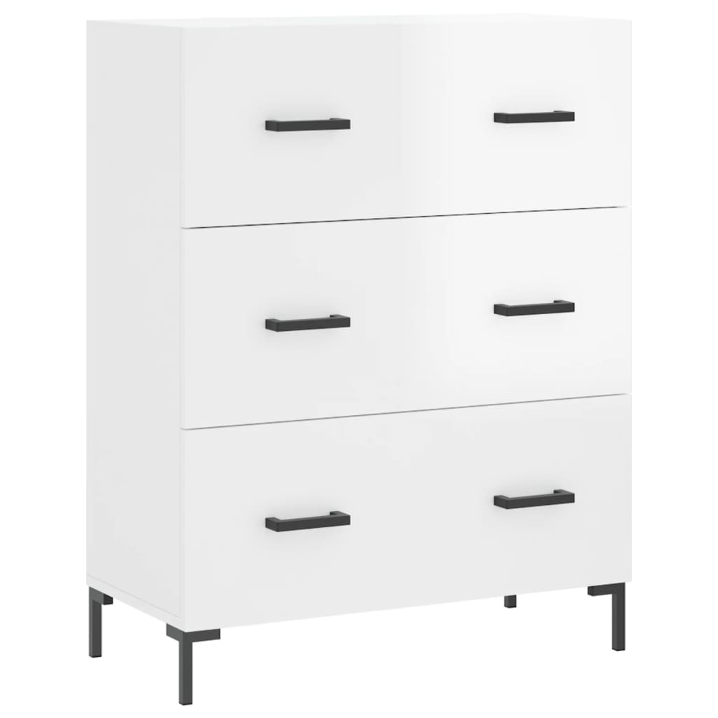 Image Buffet haut Blanc brillant 69,5x34x180 cm Bois d'ingénierie | Xios Store SNC vidaXL Xios Store SNC