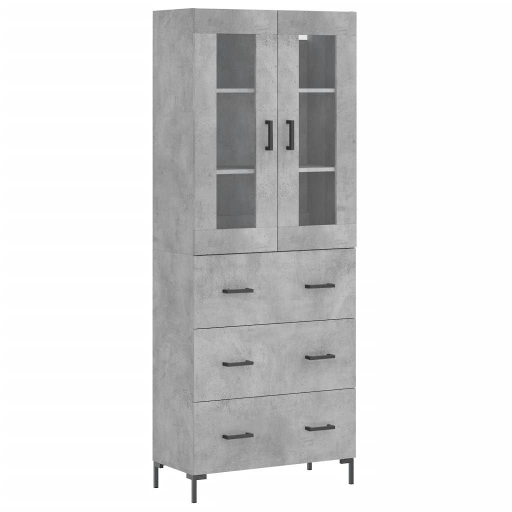 Image Buffet haut Gris béton 69,5x34x180 cm Bois d'ingénierie | Xios Store SNC vidaXL Xios Store SNC