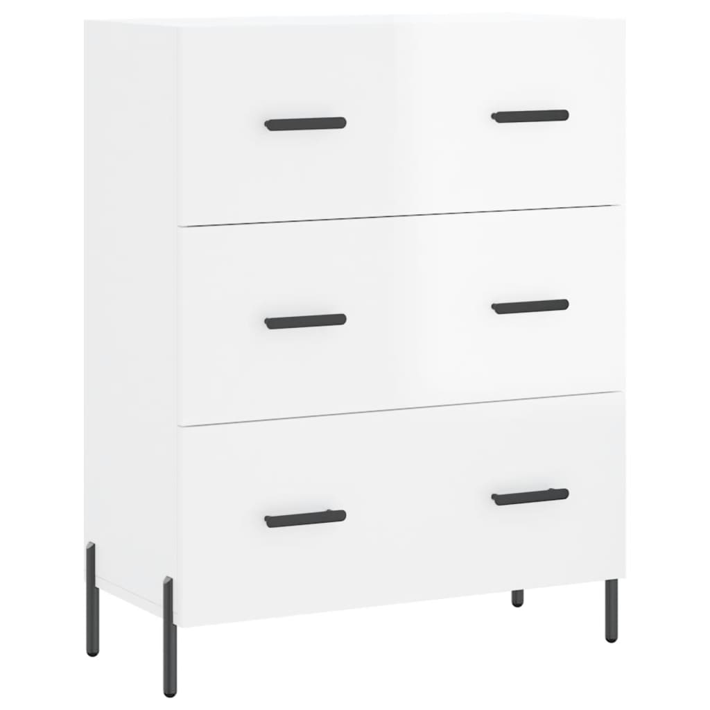 Image Buffet haut Blanc brillant 69,5x34x180 cm Bois d'ingénierie | Xios Store SNC vidaXL Xios Store SNC