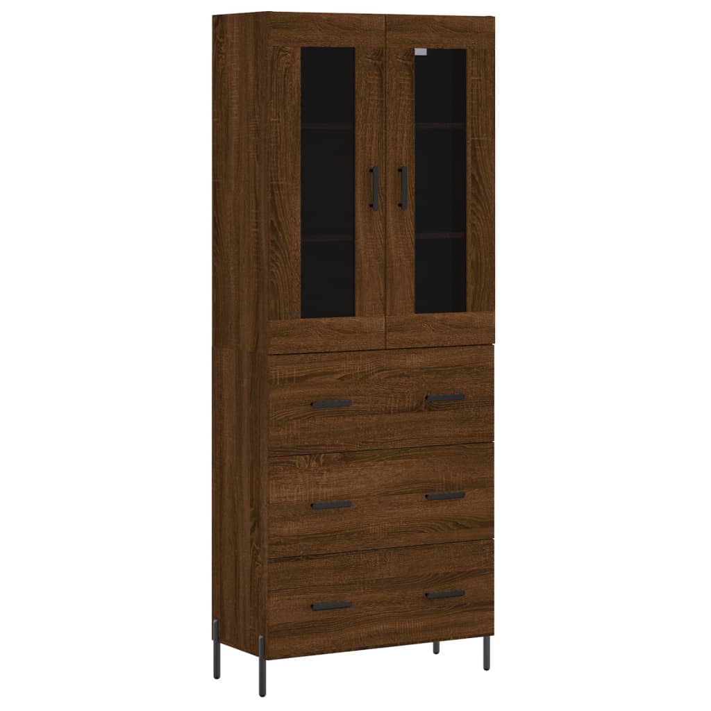 Image Buffet haut Chêne marron 69,5x34x180 cm Bois d'ingénierie | Xios Store SNC vidaXL Xios Store SNC