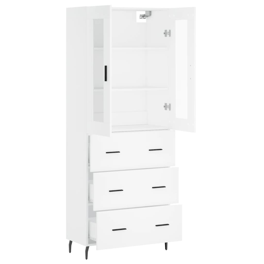 Image Buffet haut Blanc 69,5x34x180 cm Bois d'ingénierie | Xios Store SNC vidaXL Xios Store SNC