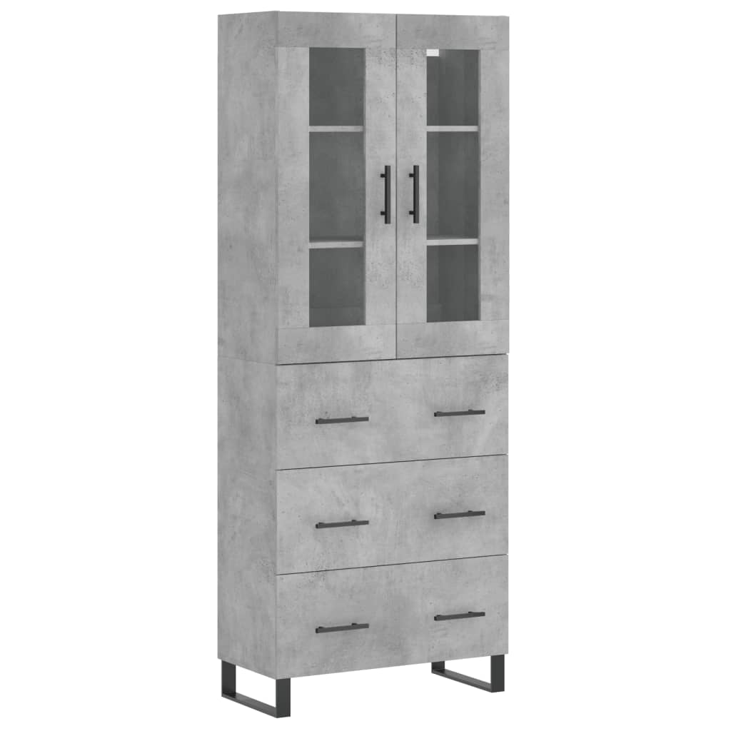 Image Buffet haut Gris béton 69,5x34x180 cm Bois d'ingénierie | Xios Store SNC vidaXL Xios Store SNC