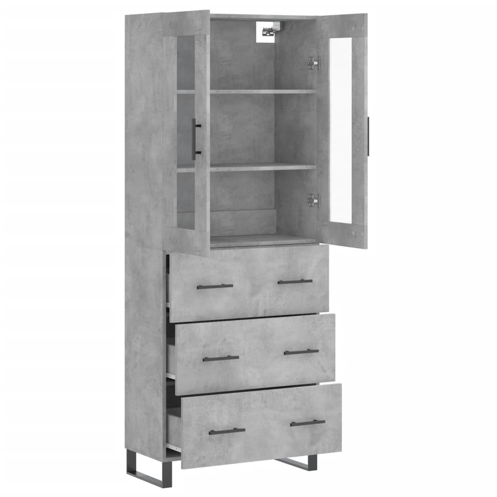 Image Buffet haut Gris béton 69,5x34x180 cm Bois d'ingénierie | Xios Store SNC vidaXL Xios Store SNC